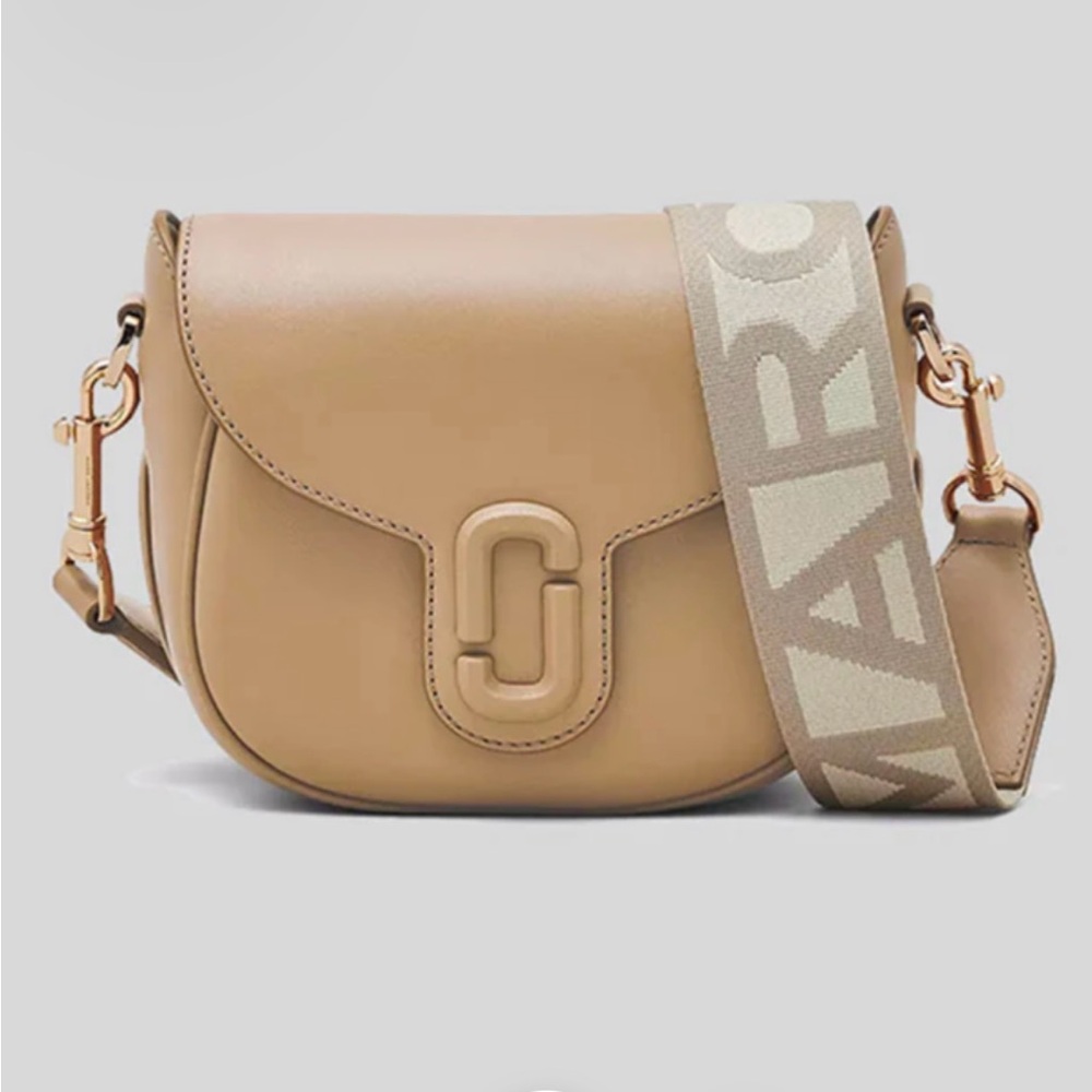 Marc Jacobs Beige Crossbody Bag with Logo Strap